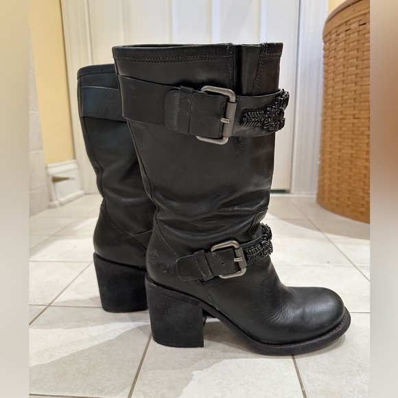 Vera Wang Lavender Label Jeweled Moto Boots - Size 6 - Picture 2 of 8